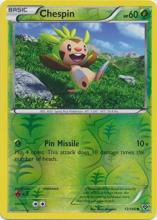 Chespin Reverse Holo 12 - XY Base Pokesingles