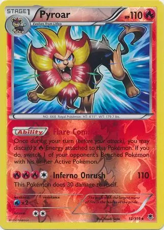 Pyroar Reverse Holo 12 - Phantom Forces Pokesingles