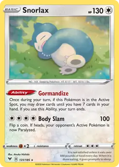 Snorlax Holo 131 - Vivid Voltage Pokesingles