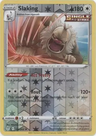 Slaking Reverse Holo 131, Evolving Skies | Sword & Shield, , 5.00 kr, Pokesingles. Kjøp pokemon kort til lave priser hos oss.