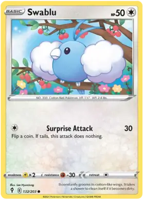 Swablu 132, Evolving Skies | Sword & Shield, , 5.00 kr, Pokesingles. Kjøp pokemon kort til lave priser hos oss.