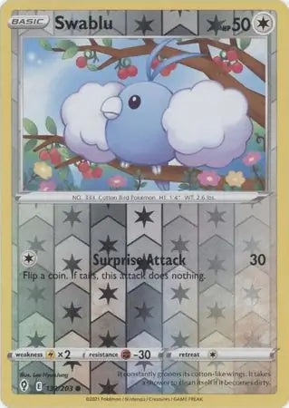 Swablu Reverse Holo 132, Evolving Skies | Sword & Shield, , 5.00 kr, Pokesingles. Kjøp pokemon kort til lave priser hos oss.