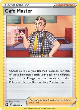 Cafe Master 133, Brilliant Stars | Sword & Shield, trainer, 3.00 kr, Pokesingles. Kjøp pokemon kort til lave priser hos oss.