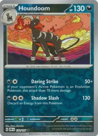 Houndoom Reverse Holo 133, Obsidian Flames | Scarlet & Violet, , 4.00 kr, Pokesingles. Kjøp pokemon kort til lave priser hos oss.