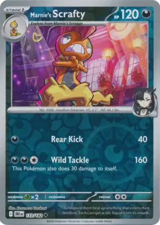Marnie's Scrafty Reverse Holo 133 - Destined Rivals Pokesingles