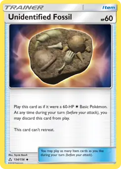 Unidentified Fossil 134 - Ultra Prism Pokesingles