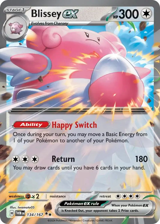 Blissey ex 134, Twilight Masquerade | Scarlet & Violet, , 17.00 kr, Pokesingles. Kjøp pokemon kort til lave priser hos oss.