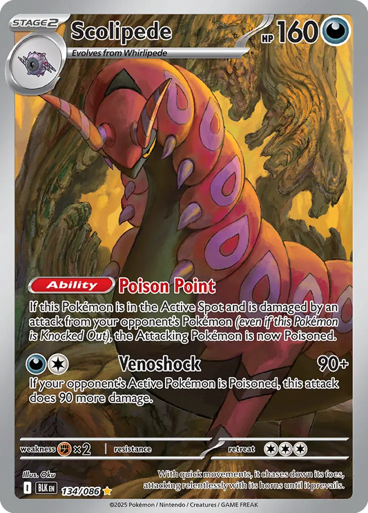 Scolipede 134 - Black Bolt Pokesingles