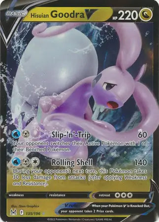 Hisuian Goodra V 135, Lost Origin | Sword & Shield, , 0.00 kr, Pokesingles. Kjøp pokemon kort til lave priser hos oss.