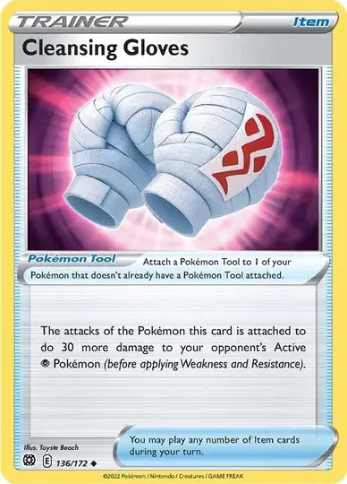 Cleansing Gloves 136, Brilliant Stars | Sword & Shield, trainer, 3.00 kr, Pokesingles. Kjøp pokemon kort til lave priser hos oss.