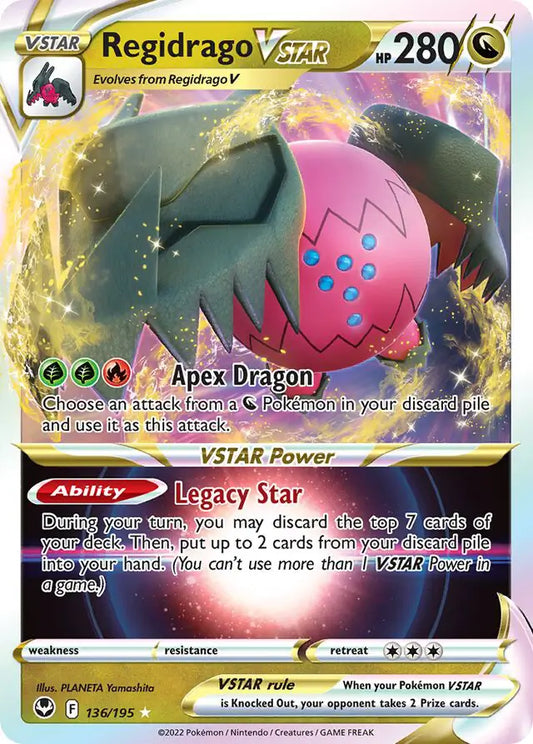 Regidrago VSTAR 136, Silver Tempest | Sword & Shield, , 0.00 kr, Pokesingles. Kjøp pokemon kort til lave priser hos oss.