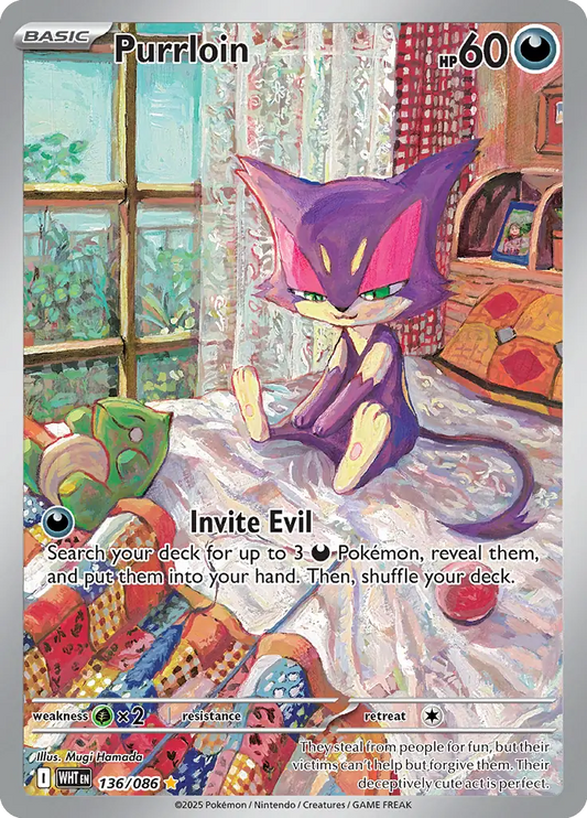 Purrloin 136 - White Flare Pokesingles