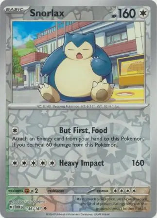 Snorlax Reverse Holo 136, Twilight Masquerade | Scarlet & Violet, , 5.00 kr, Pokesingles. Kjøp pokemon kort til lave priser hos oss.