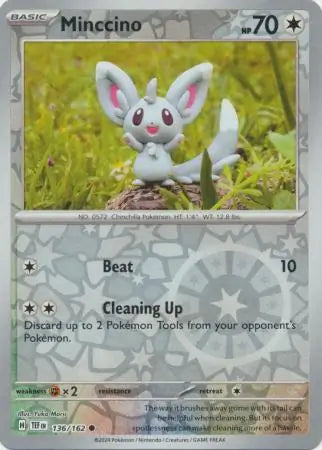 136 Minccino - Reverse Holo, Temporal Forces | Scarlet & Violet, reverse, 4.00 kr, Pokesingles. Kjøp pokemon kort til lave priser hos oss.