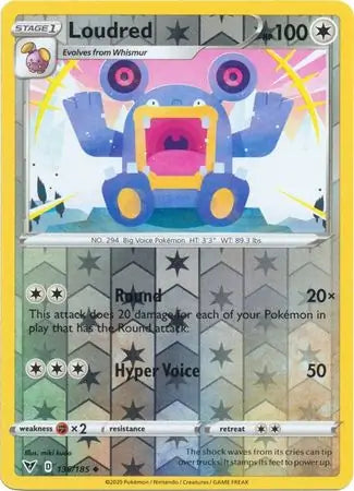 Loudred Reverse Holo 136 - Vivid Voltage Pokesingles