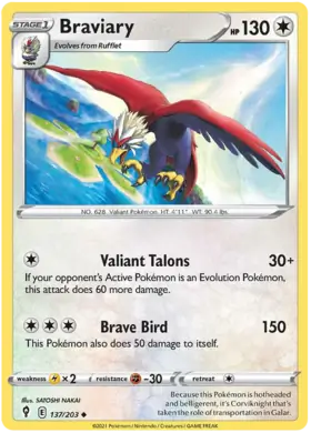 Braviary 137, Evolving Skies | Sword & Shield, , 5.00 kr, Pokesingles. Kjøp pokemon kort til lave priser hos oss.