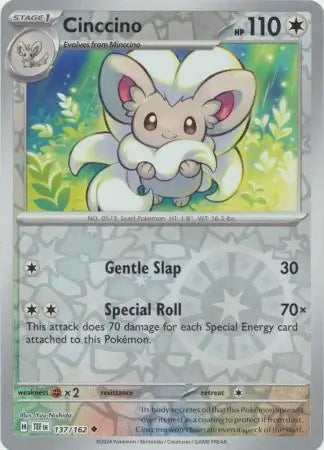 137 Cinccino - Reverse Holo, Temporal Forces | Scarlet & Violet, reverse, 4.00 kr, Pokesingles. Kjøp pokemon kort til lave priser hos oss.