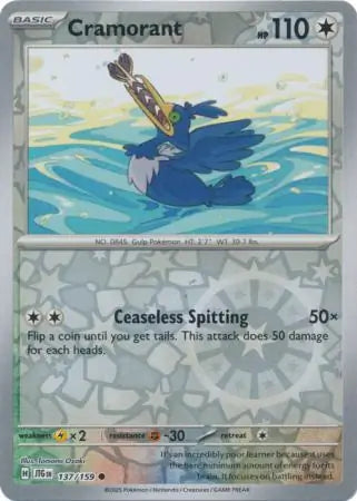 Cramorant Reverse Holo 137 - Journey Together Pokesingles