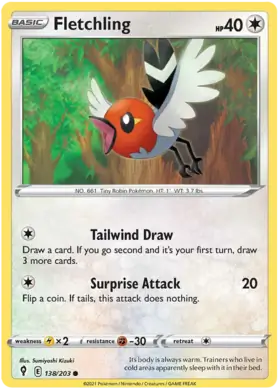 Fletchling 138, Evolving Skies | Sword & Shield, , 5.00 kr, Pokesingles. Kjøp pokemon kort til lave priser hos oss.