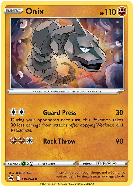 Onix 138, Fusion Strike | Sword & Shield, , 0.00 kr, Pokesingles. Kjøp pokemon kort til lave priser hos oss.