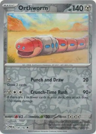 138 Orthworm - Reverse Holo, Paradox Rift, reverse, 4.00 kr, Pokesingles. Kjøp pokemon kort til lave priser hos oss.