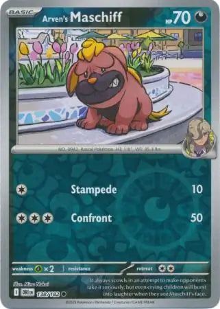 Arven's Maschiff Reverse Holo 138 - Destined Rivals Pokesingles