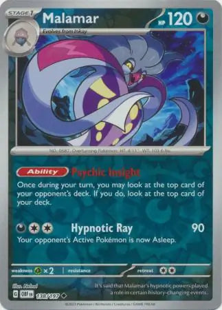 Malamar Reverse Holo 138, Obsidian Flames | Scarlet & Violet, , 4.00 kr, Pokesingles. Kjøp pokemon kort til lave priser hos oss.