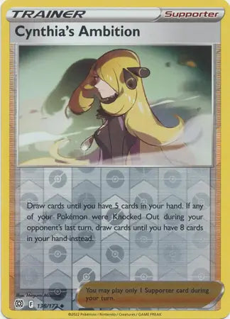 Cynthia's Ambition Reverse Holo 138, Brilliant Stars | Sword & Shield, trainer, 5.00 kr, Pokesingles. Kjøp pokemon kort til lave priser hos oss.