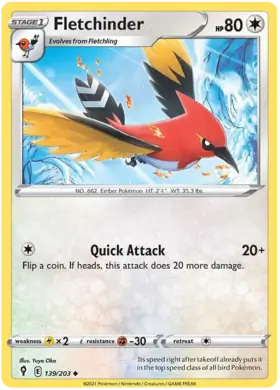 Fletchinder 139, Evolving Skies | Sword & Shield, , 5.00 kr, Pokesingles. Kjøp pokemon kort til lave priser hos oss.