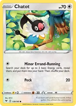 Chatot 139 - Vivid Voltage Pokesingles