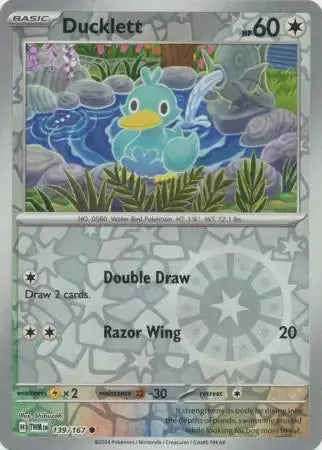 Ducklett Reverse Holo 139, Twilight Masquerade | Scarlet & Violet, , 4.00 kr, Pokesingles. Kjøp pokemon kort til lave priser hos oss.