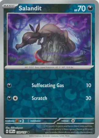 Salandit Reverse Holo 139, Obsidian Flames | Scarlet & Violet, , 4.00 kr, Pokesingles. Kjøp pokemon kort til lave priser hos oss.