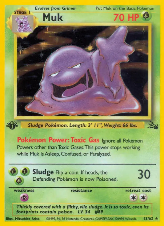 Muk 13 - Fossil 1st Edition Pokesingles