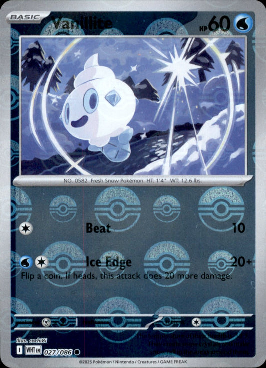 Vanillite Poke ball Holo 027 - White Flare Pokesingles