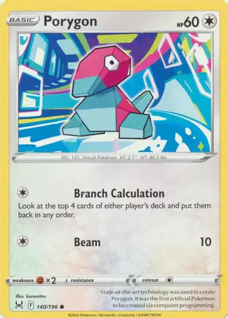 Porygon 140, Lost Origin | Sword & Shield, , 0.00 kr, Pokesingles. Kjøp pokemon kort til lave priser hos oss.