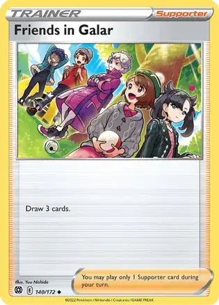 Friends in Galar 140, Brilliant Stars | Sword & Shield, trainer, 3.00 kr, Pokesingles. Kjøp pokemon kort til lave priser hos oss.