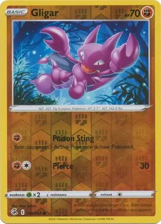 Gligar Reverse Holo 140, Fusion Strike | Sword & Shield, , 0.00 kr, Pokesingles. Kjøp pokemon kort til lave priser hos oss.