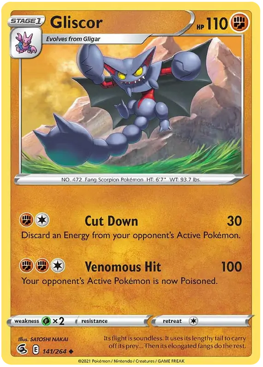 Gliscor 141, Fusion Strike | Sword & Shield, , 0.00 kr, Pokesingles. Kjøp pokemon kort til lave priser hos oss.