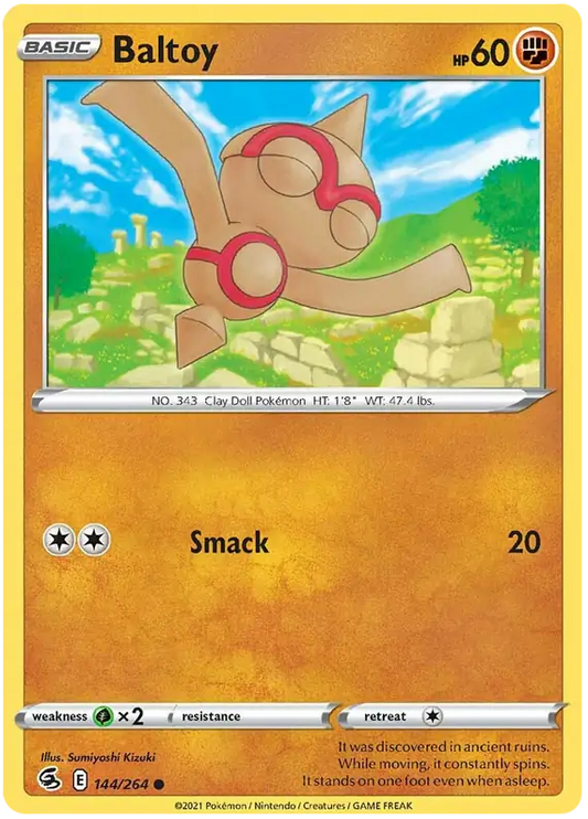 Baltoy 144, Fusion Strike | Sword & Shield, , 0.00 kr, Pokesingles. Kjøp pokemon kort til lave priser hos oss.