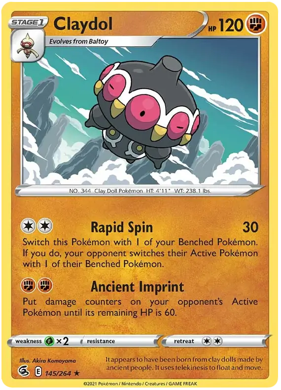 Claydol 145, Fusion Strike | Sword & Shield, , 0.00 kr, Pokesingles. Kjøp pokemon kort til lave priser hos oss.