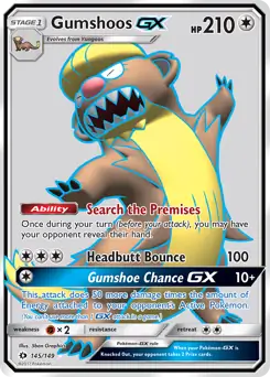 Full Art Gumshoos GX 145 - Sun & Moon Base Pokesingles