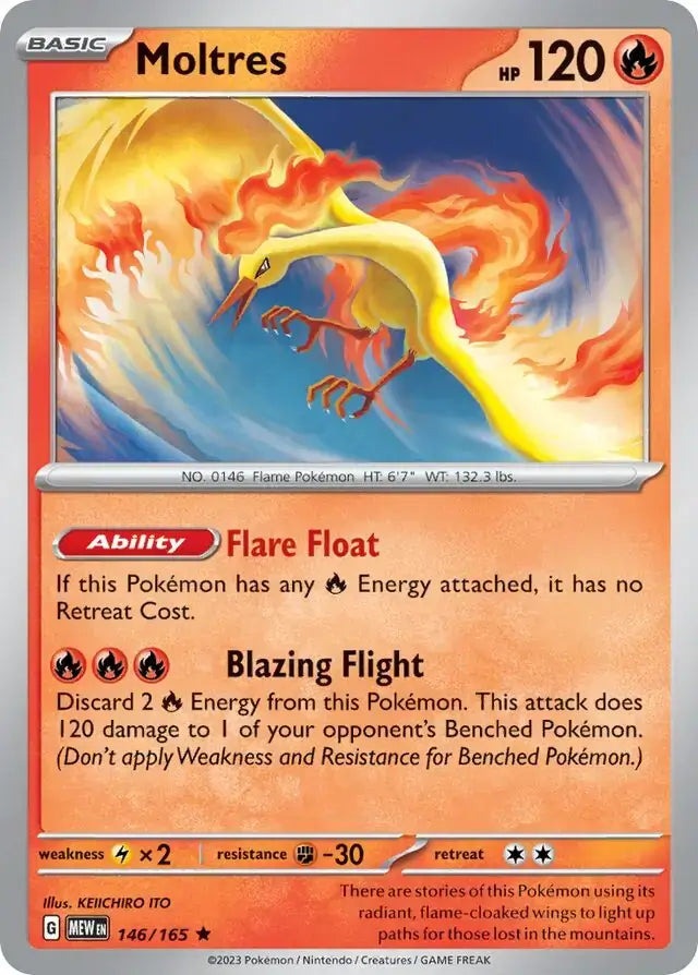 146 Moltres - Holo Rare, 151 | Scarlet & Violet, , 4.00 kr, Pokesingles. Kjøp pokemon kort til lave priser hos oss.