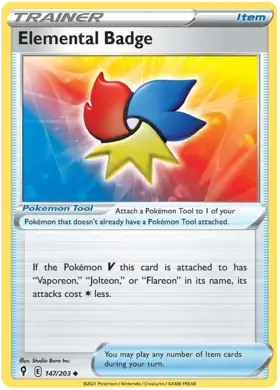 Elemental Badge 147, Evolving Skies | Sword & Shield, trainer, 5.00 kr, Pokesingles. Kjøp pokemon kort til lave priser hos oss.
