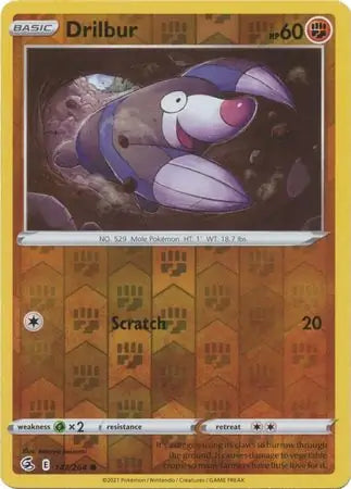 Drilbur Reverse Holo 147, Fusion Strike | Sword & Shield, , 0.00 kr, Pokesingles. Kjøp pokemon kort til lave priser hos oss.