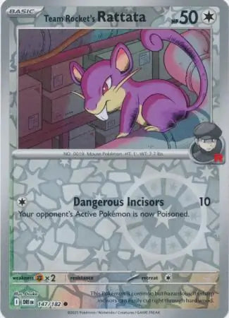 Team Rocket's Rattata Reverse Holo 147 - Destined Rivals Pokesingles