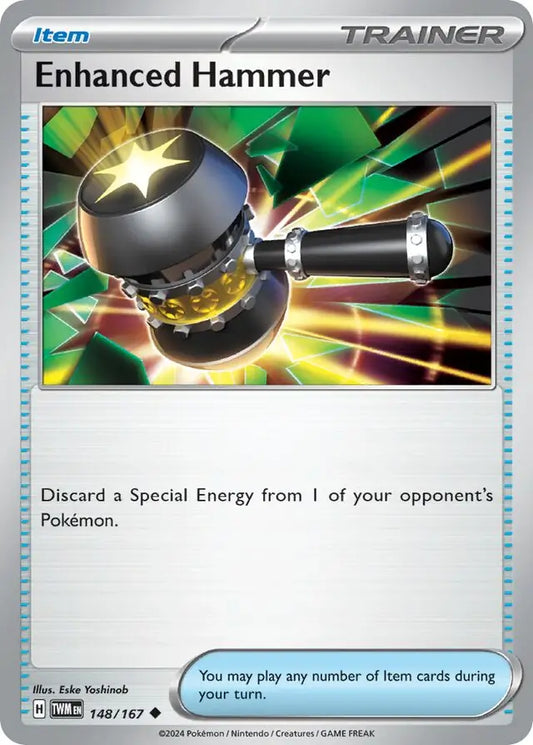 Enhanced Hammer 148, Twilight Masquerade | Scarlet & Violet, trainer, 5.00 kr, Pokesingles. Kjøp pokemon kort til lave priser hos oss.