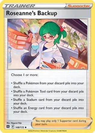 Roseanne's Backup 148, Brilliant Stars | Sword & Shield, trainer, 3.00 kr, Pokesingles. Kjøp pokemon kort til lave priser hos oss.