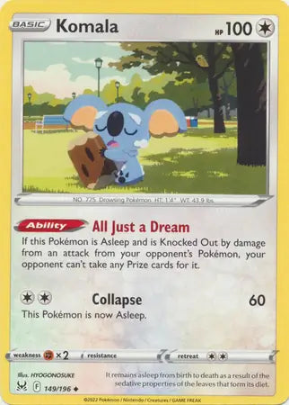 Komala 149, Lost Origin | Sword & Shield, , 0.00 kr, Pokesingles. Kjøp pokemon kort til lave priser hos oss.