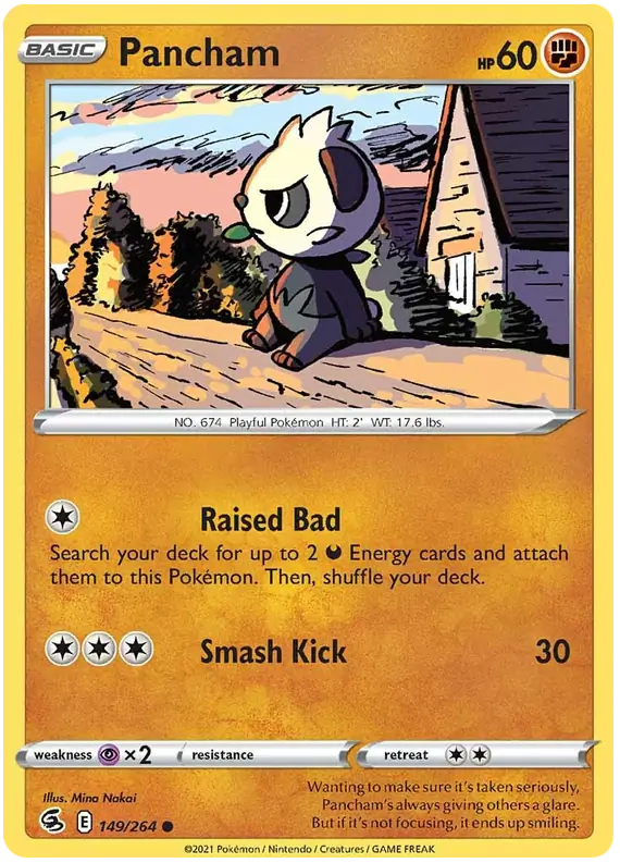 Pancham 149, Fusion Strike | Sword & Shield, , 0.00 kr, Pokesingles. Kjøp pokemon kort til lave priser hos oss.