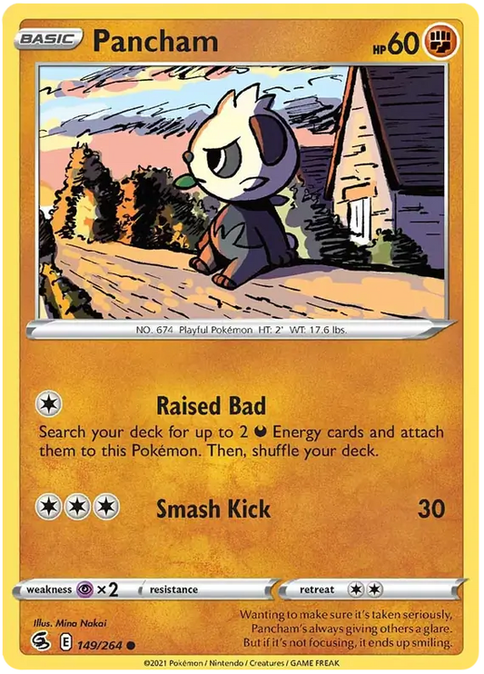 Pancham 149, Fusion Strike | Sword & Shield, , 0.00 kr, Pokesingles. Kjøp pokemon kort til lave priser hos oss.